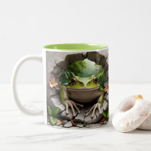 Tasse 2 Couleurs Grenouille verte 3D cacao chaud