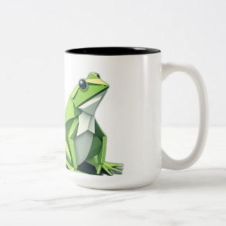Tasse 2 Couleurs Grenouilles Origami de style géométrique