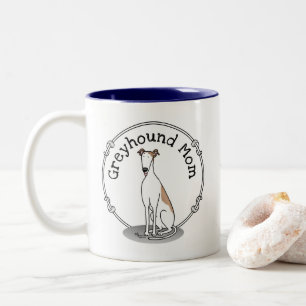 Tasse 2 Couleurs Greyhound Maman (fawn white) Mignonne Chien Maman