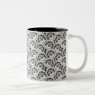 Tasse 2 Couleurs Griffonnage de motif de fleur