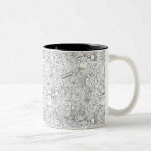 Tasse 2 Couleurs Griffonnage nautique