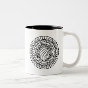 Tasse 2 Couleurs Griffonnage tribal de cercle