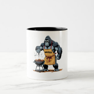 Tasse 2 Couleurs Grillzilla Papa - Funny Gorilla BBQ