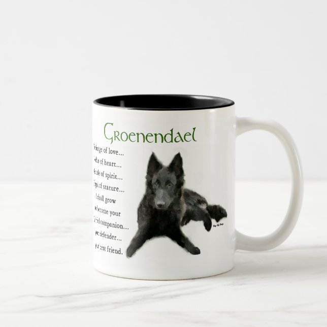 Tasse 2 Couleurs Groenendael Belgique Cheepdog Cadeaux (Droit)