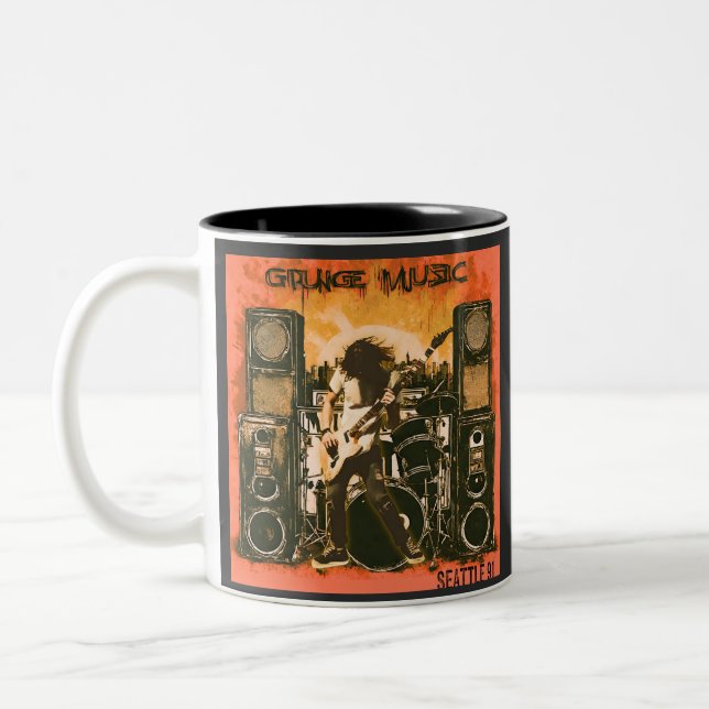 Tasse 2 Couleurs Grunge Music Seattle 1991 (Gauche)
