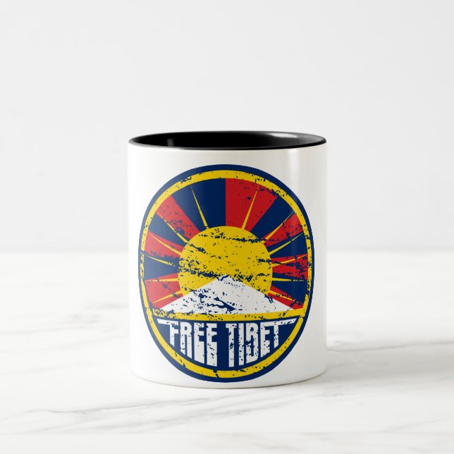 Tasse 2 Couleurs Grunge ronde libre du Thibet (Centre)