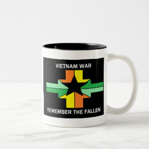 TASSE 2 COULEURS GUERRE DE VIETNAM - RAPPELEZ-VOUS TOMBÉ