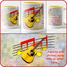 Guitare acoustique et notes musicales -