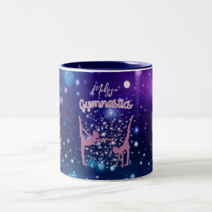 Tasse 2 Couleurs Gymnastique Galaxie Purple Turquoise Personnalisé