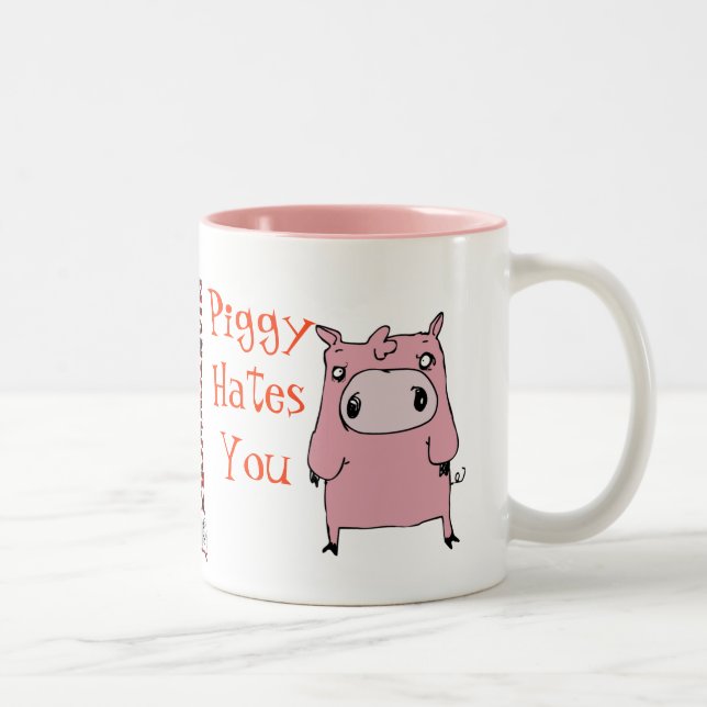 Tasse 2 Couleurs Haines porcines que vous attaquez (Droit)