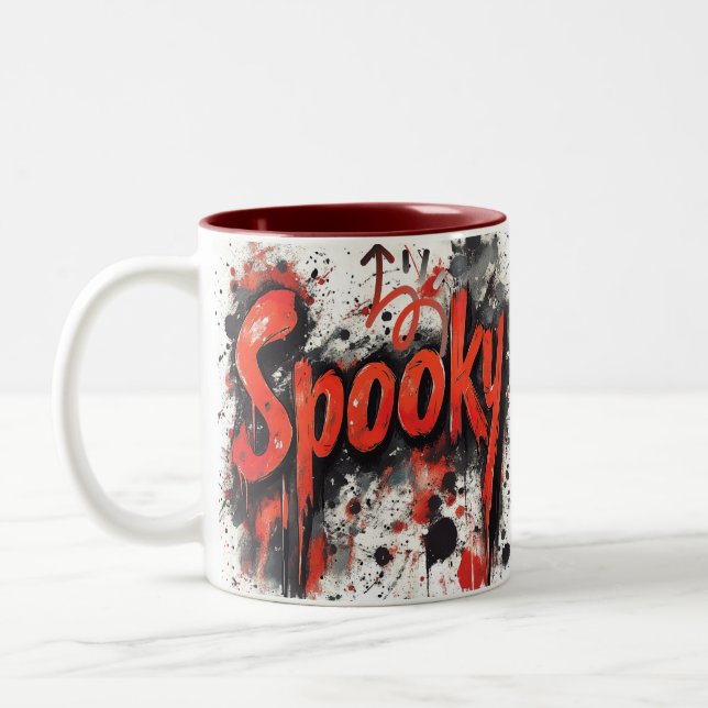 Tasse 2 Couleurs Halloween éffrayant-Mug-Rouge intérieur (Gauche)