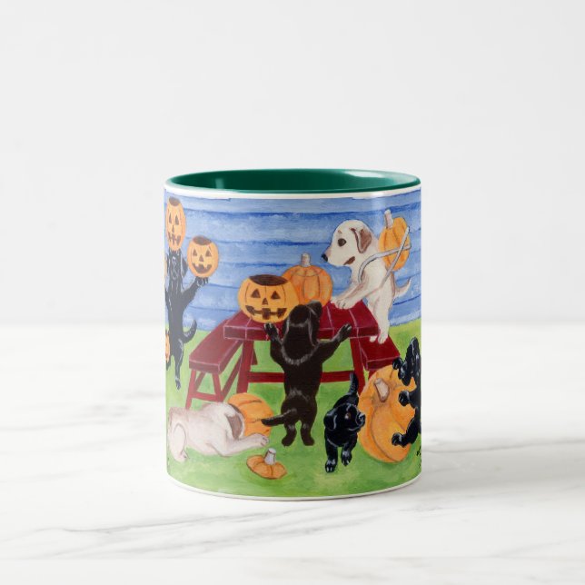 Tasse 2 Couleurs Halloween Labradors ! (Centre)