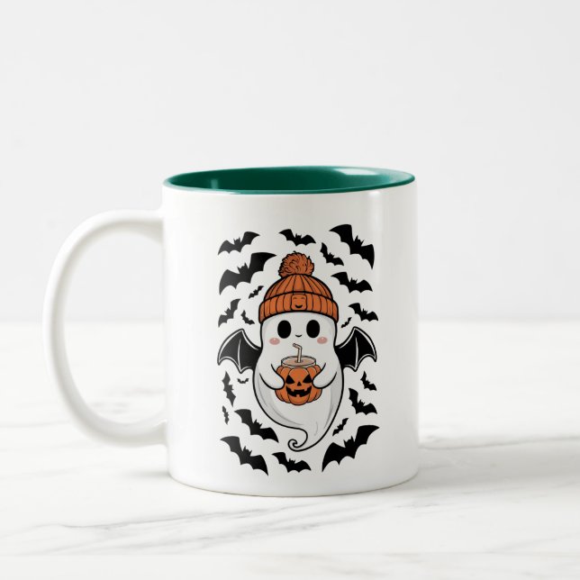 Tasse 2 Couleurs Halloween mignon Fantôme automne Éffrayante saison (Gauche)
