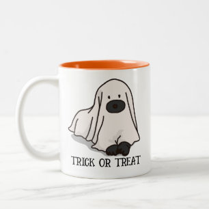 Tasse 2 Couleurs Halloween Personnalisé Whimsical Funny Chien noir