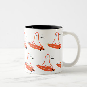 Tasse 2 Couleurs Halloween Surfer Ghost noir