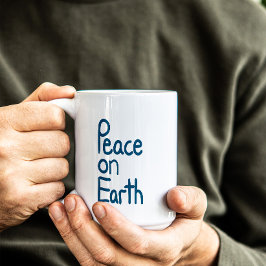 Tasse 2 Couleurs Hand-lettered Peace on Earth Wishes