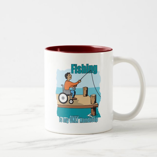 Tasse 2 Couleurs Handicap Fauteuil Roulant Pêche (Droit)