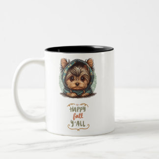 Tasse 2 Couleurs Happy Fall Y'all Yorkshire Terrier Sweat - shirt à