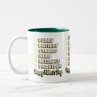 Tasse 2 Couleurs Happy Father's Day Funny Checklist Hero Provider C