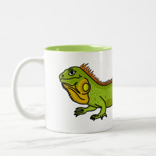 Tasse 2 Couleurs Happy green iguana cartoon