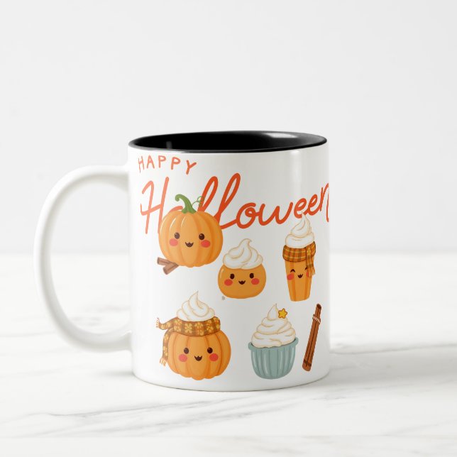 Tasse 2 Couleurs Happy Halloween design (Gauche)