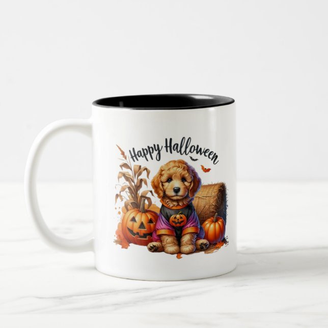Tasse 2 Couleurs Happy Halloween Dogg Dogg Drôle design (Gauche)