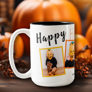 Tasse 2 Couleurs Happy Halloween noir orange Monogramme 4 Photo  