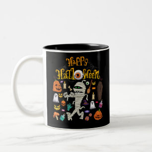 Tasse 2 Couleurs Happy Halloween Scary Retro