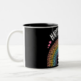 Tasse 2 Couleurs Happy Pi Day Empreinte de léopard arc-en-ciel