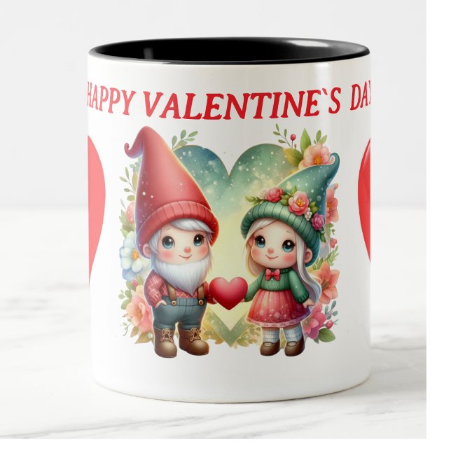 Tasse 2 Couleurs happy valentine gnome photo (CUTE MUGS FOR LOVE ONES)