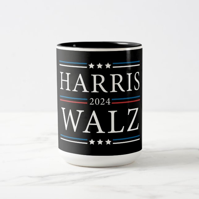 Tasse 2 Couleurs Harris Walz élections de 2024 (Centre)