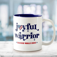 Harris Walz Joyful Warrior USA Flag Heart Blanc