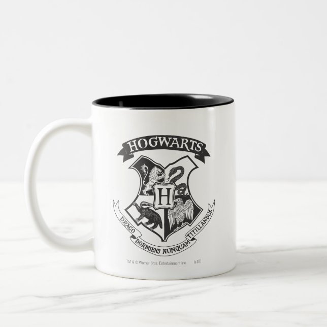 Tasse 2 Couleurs Harry Potter | Cimier de Poudlard rétro (Gauche)