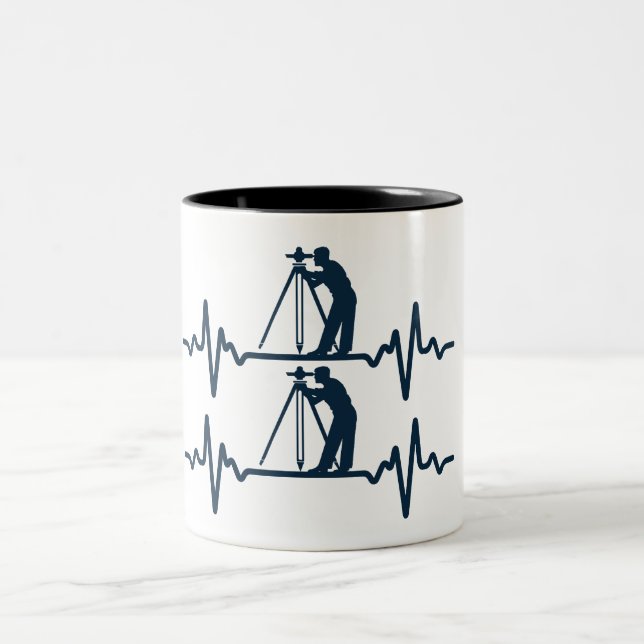 Tasse 2 Couleurs Heartbeat de l'arpenteur (Centre)