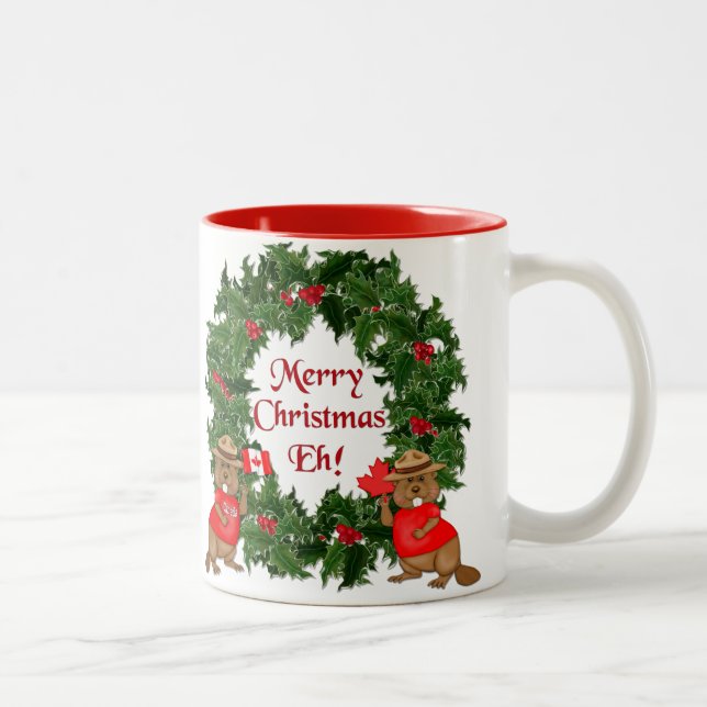 Tasse 2 Couleurs Hein de Noël canadien ! (Droit)
