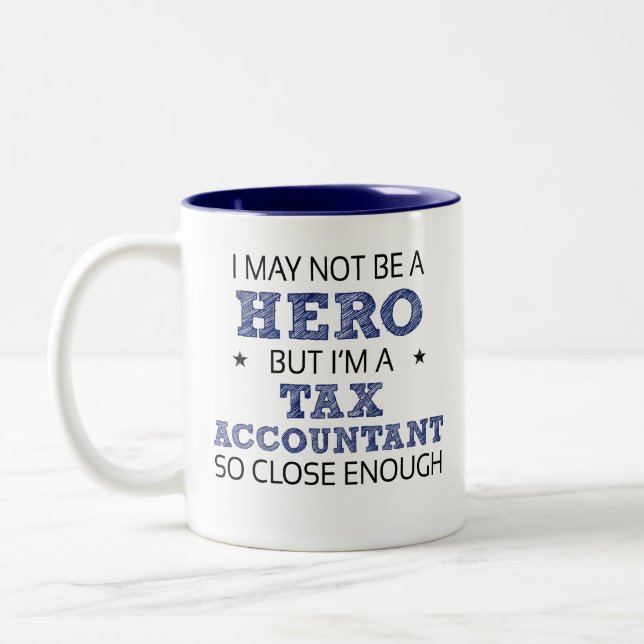 Tasse 2 Couleurs Héros comptable fiscal Humour nouveauté (Gauche)