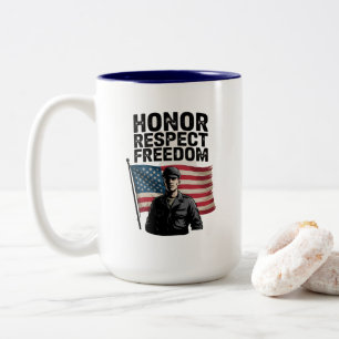 Tasse 2 Couleurs Héros Héros Vétérinaire Jour Conception patriotiqu
