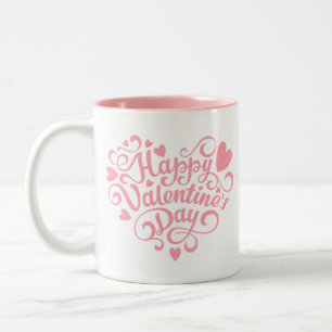 Tasse 2 Couleurs Heureuse Sainte-Valentin moderne