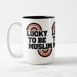 Tasse 2 Couleurs Heureux d'être des citations spirituelles musulman