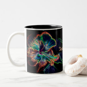 Tasse 2 Couleurs Hibiscus Abstrait Flower Art personnalisé
