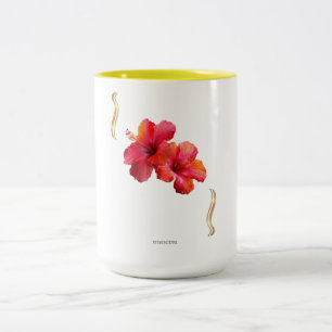 Tasse 2 Couleurs Hibiscus Floral Design – Tropical