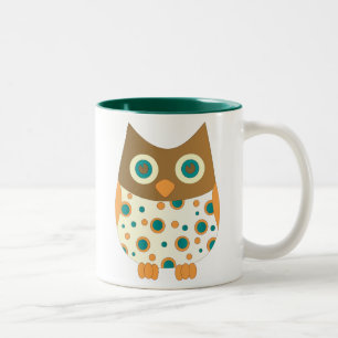 Tasse 2 Couleurs Hibou aux yeux bleus