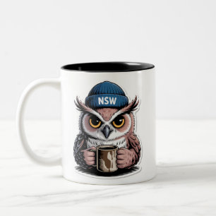 Tasse 2 Couleurs Hibou Nocturne Grincheux