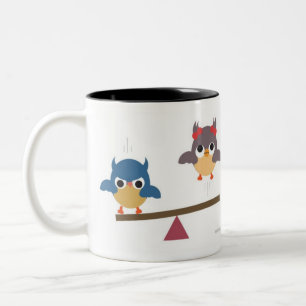 Tasse 2 Couleurs Hiboux d'amusement