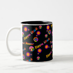 Tasse 2 Couleurs Hippie Chick Flower Power Peace Champroom