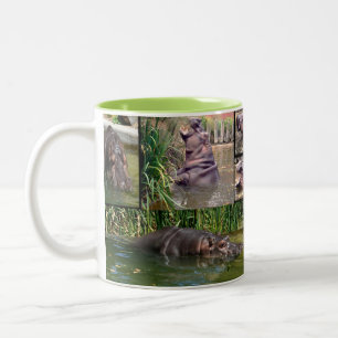 Tasse 2 Couleurs Hippo Photo Collage,