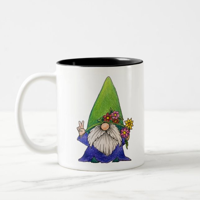 Tasse 2 Couleurs Hippy Jour Gnome (Gauche)