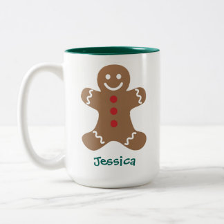 Tasse 2 Couleurs Homme en pain d'épices mignon personnalisé