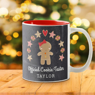 Tasse 2 Couleurs Homme en pain d'épices sur tableau noir, Testeur d