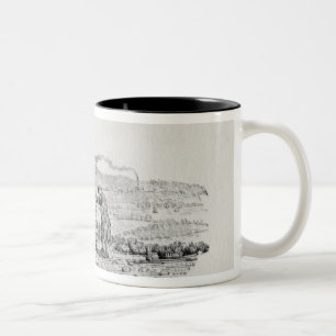 Tasse 2 Couleurs Homme et un garçon par un monument
